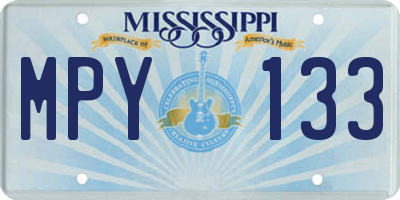 MS license plate MPY133