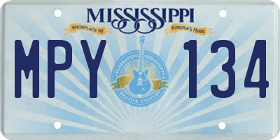 MS license plate MPY134