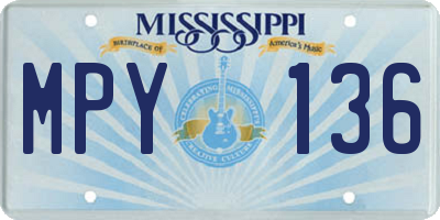 MS license plate MPY136