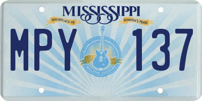 MS license plate MPY137