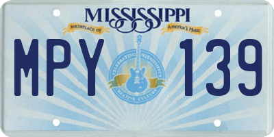 MS license plate MPY139