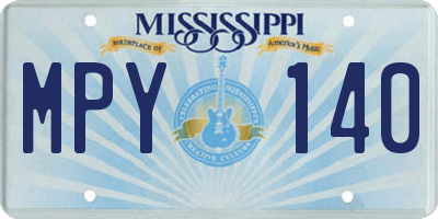 MS license plate MPY140