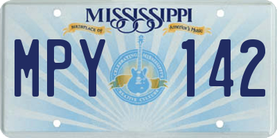 MS license plate MPY142
