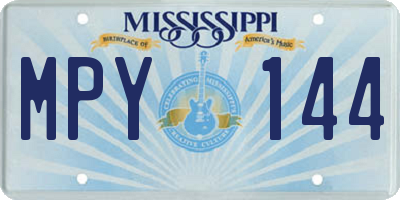 MS license plate MPY144