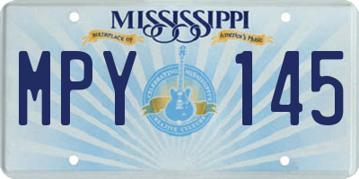 MS license plate MPY145