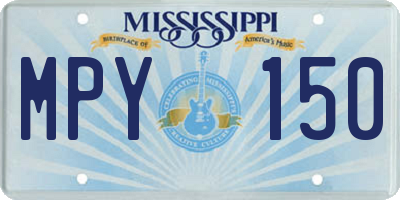 MS license plate MPY150