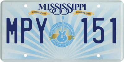 MS license plate MPY151