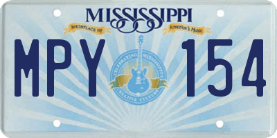 MS license plate MPY154