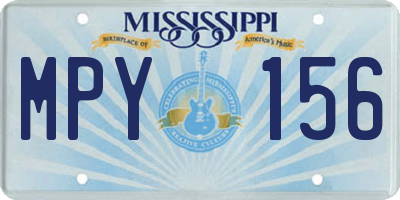 MS license plate MPY156