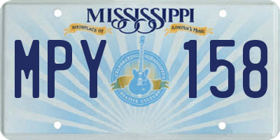 MS license plate MPY158