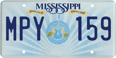 MS license plate MPY159