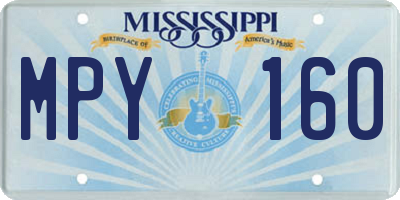 MS license plate MPY160