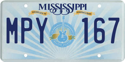 MS license plate MPY167
