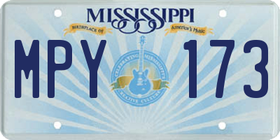 MS license plate MPY173