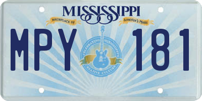 MS license plate MPY181
