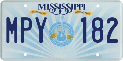 MS license plate MPY182
