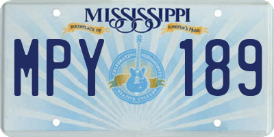 MS license plate MPY189