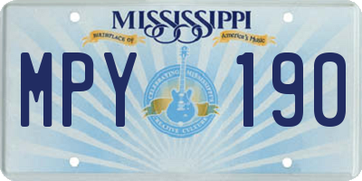 MS license plate MPY190