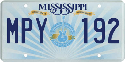 MS license plate MPY192