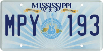 MS license plate MPY193
