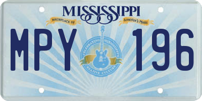 MS license plate MPY196