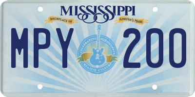 MS license plate MPY200