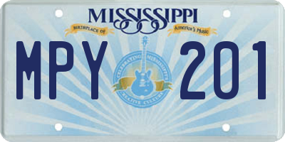 MS license plate MPY201