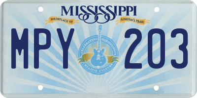 MS license plate MPY203