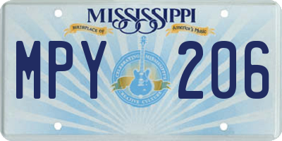 MS license plate MPY206