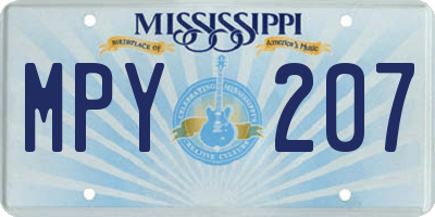 MS license plate MPY207