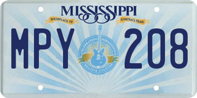 MS license plate MPY208