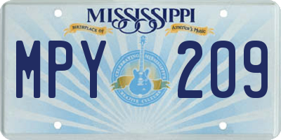 MS license plate MPY209
