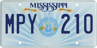 MS license plate MPY210