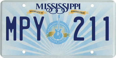 MS license plate MPY211