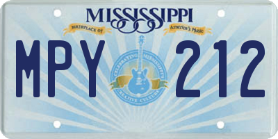 MS license plate MPY212