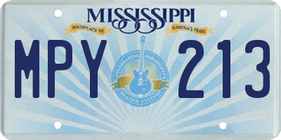 MS license plate MPY213