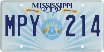 MS license plate MPY214