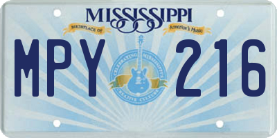 MS license plate MPY216