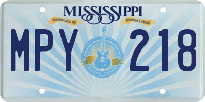 MS license plate MPY218