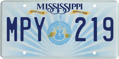 MS license plate MPY219