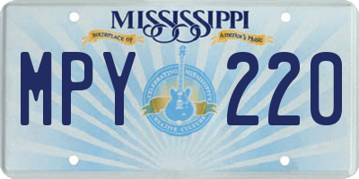 MS license plate MPY220
