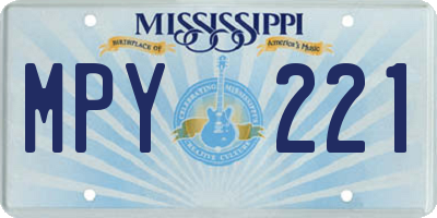 MS license plate MPY221
