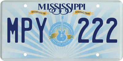 MS license plate MPY222