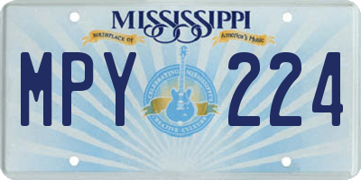 MS license plate MPY224