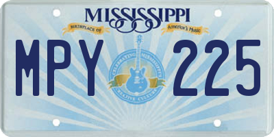 MS license plate MPY225
