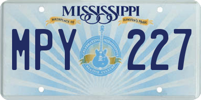 MS license plate MPY227