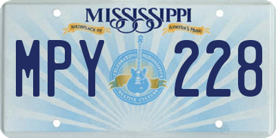 MS license plate MPY228