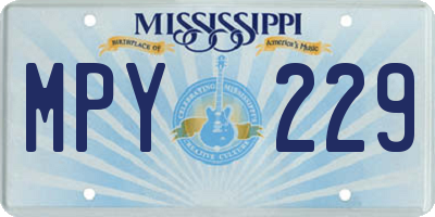 MS license plate MPY229