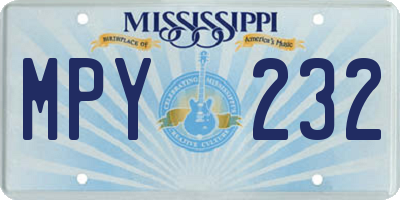 MS license plate MPY232