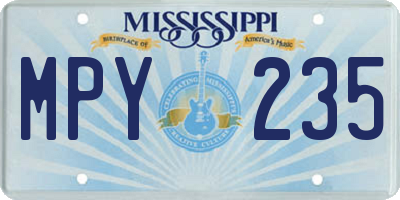 MS license plate MPY235